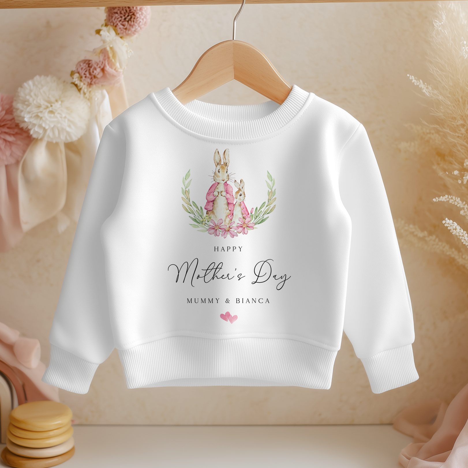 Mother's Day Peter Rabbit Inspired Girl Personalised Toddler & Kids Sweatshirt