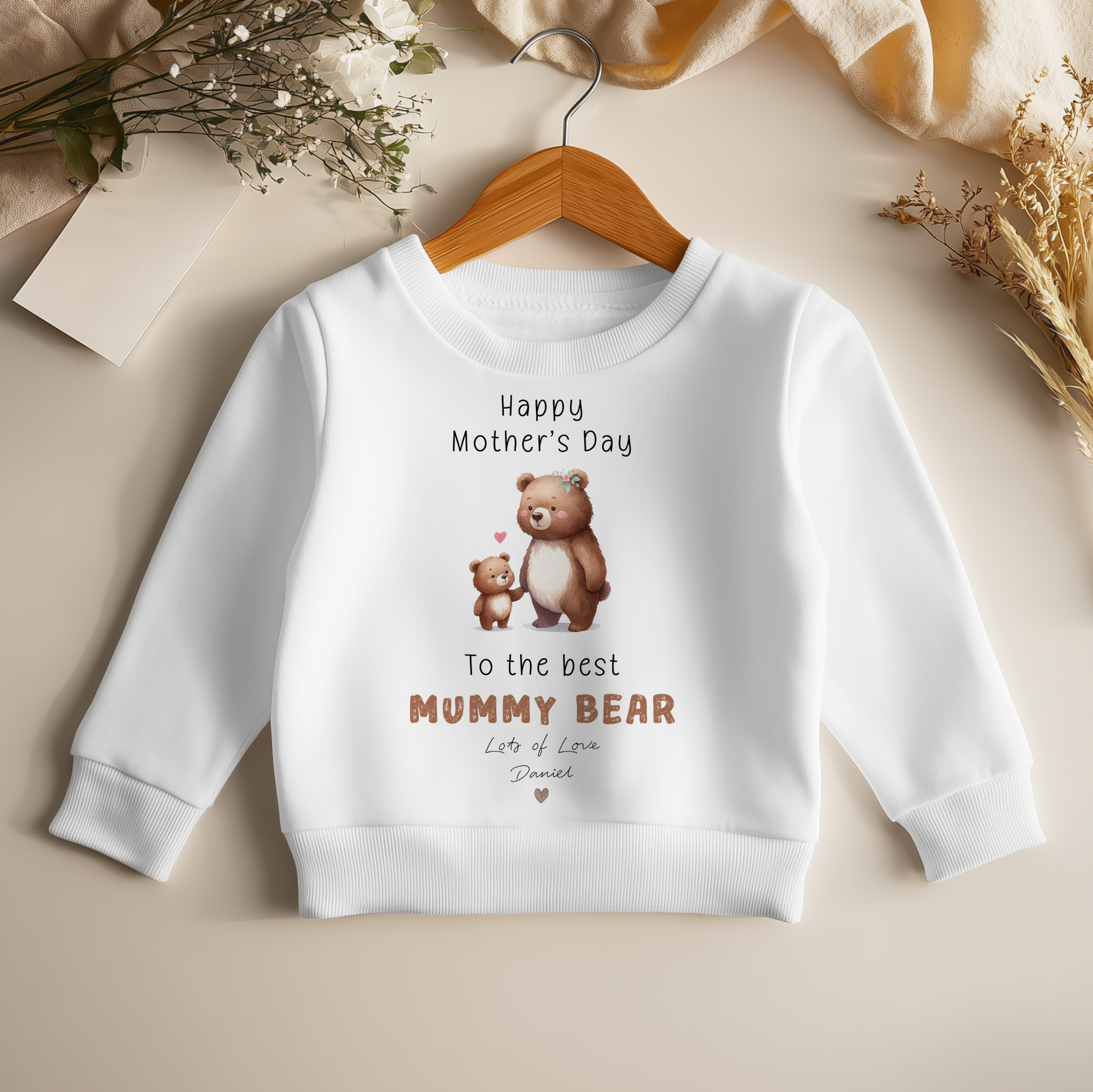 Mother's Day Mummy Bear Personalised Toddler & Kids Sweatshirt