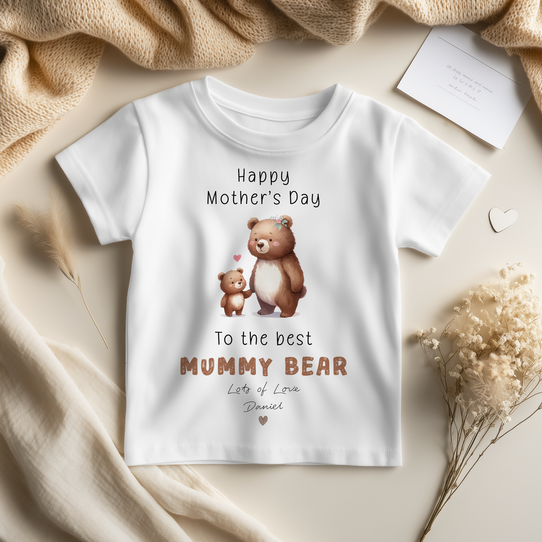 Mother's Day Mummy Bear Personalised Toddler & Kids T Shirt
