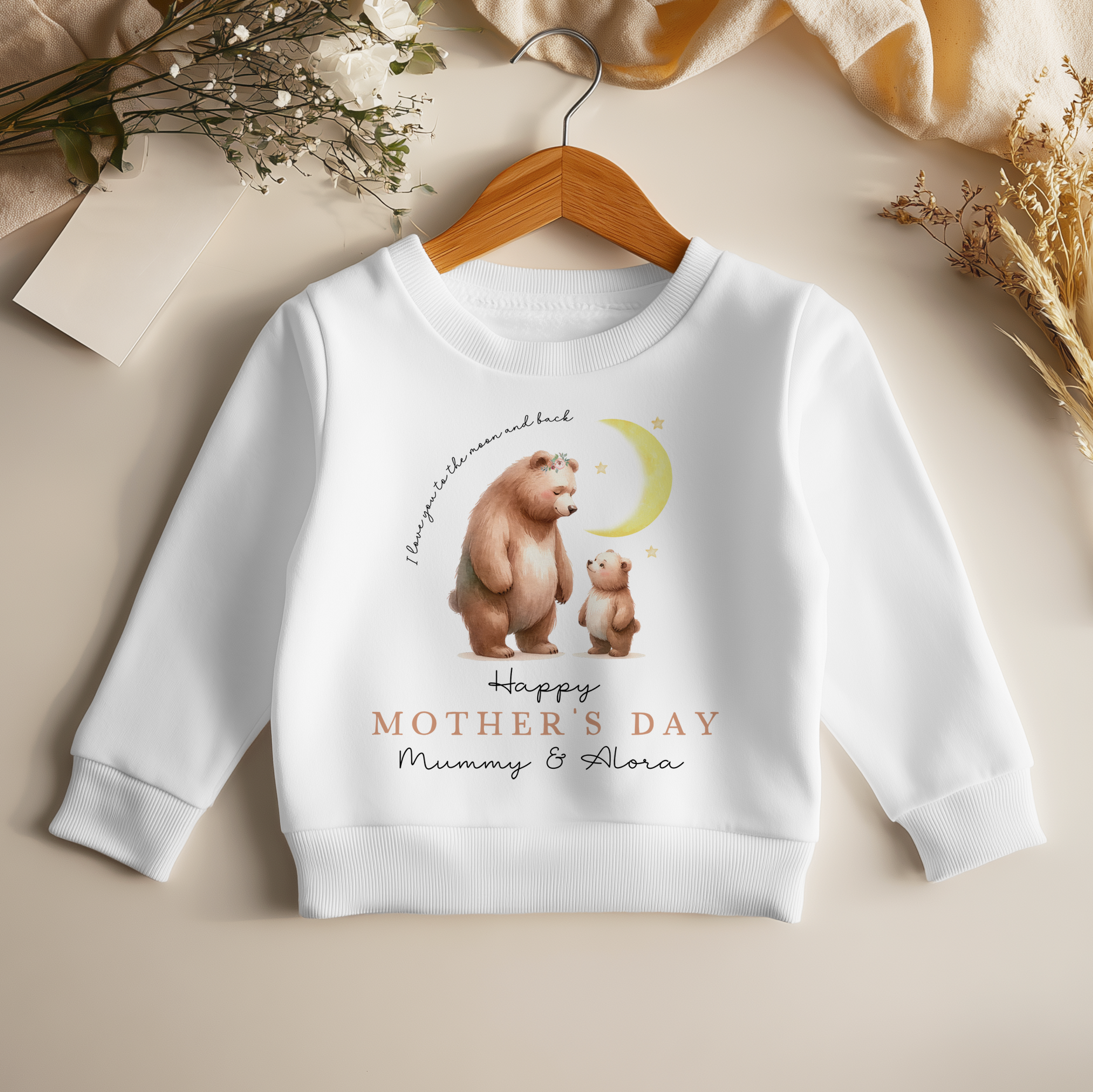 Mother's Day Bear Personalised Toddler & Kids Sweatshirt