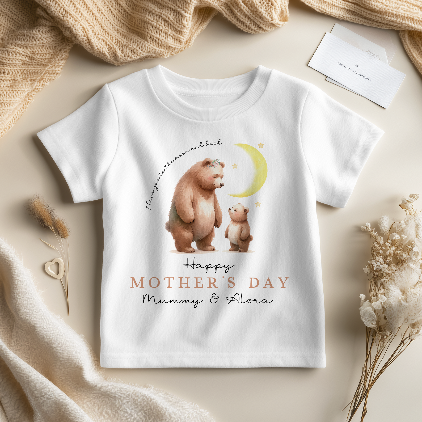 Mother's Day Bear Personalised Toddler & Kids T Shirt