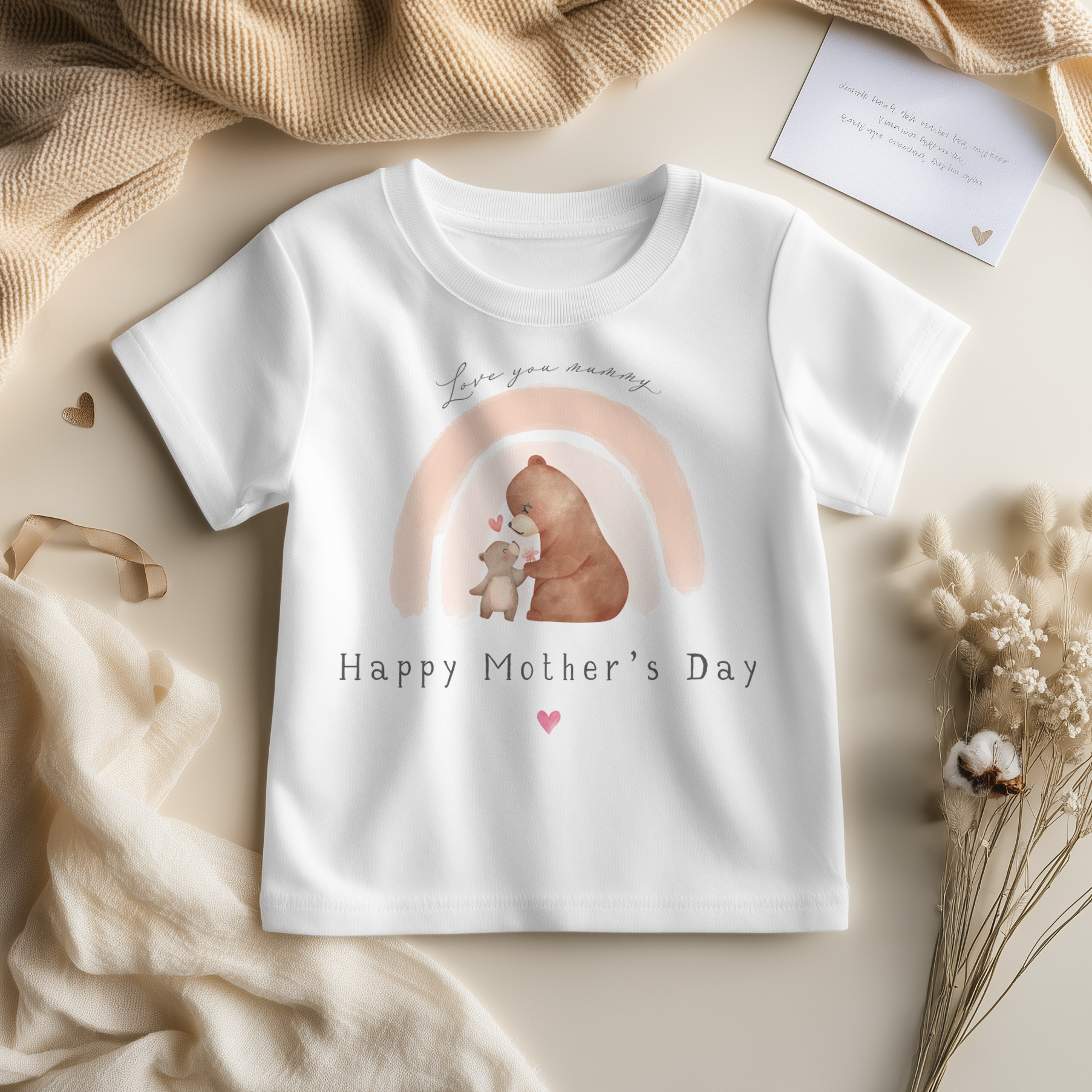 Mother's Day Cute Bear Rainbow Toddler & Kids T Shirt