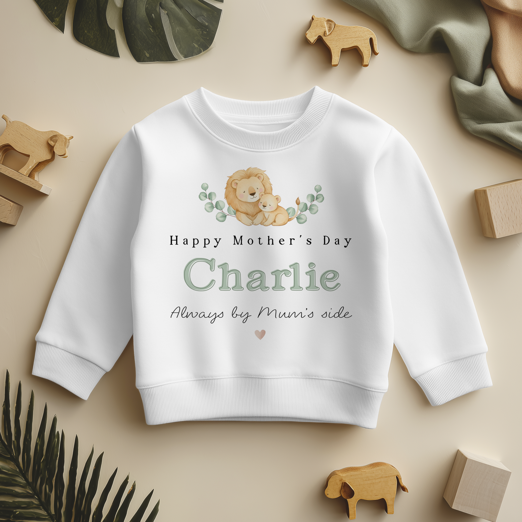 Mother's Day Lion Theme Personalised Toddler & Kids Sweatshirt