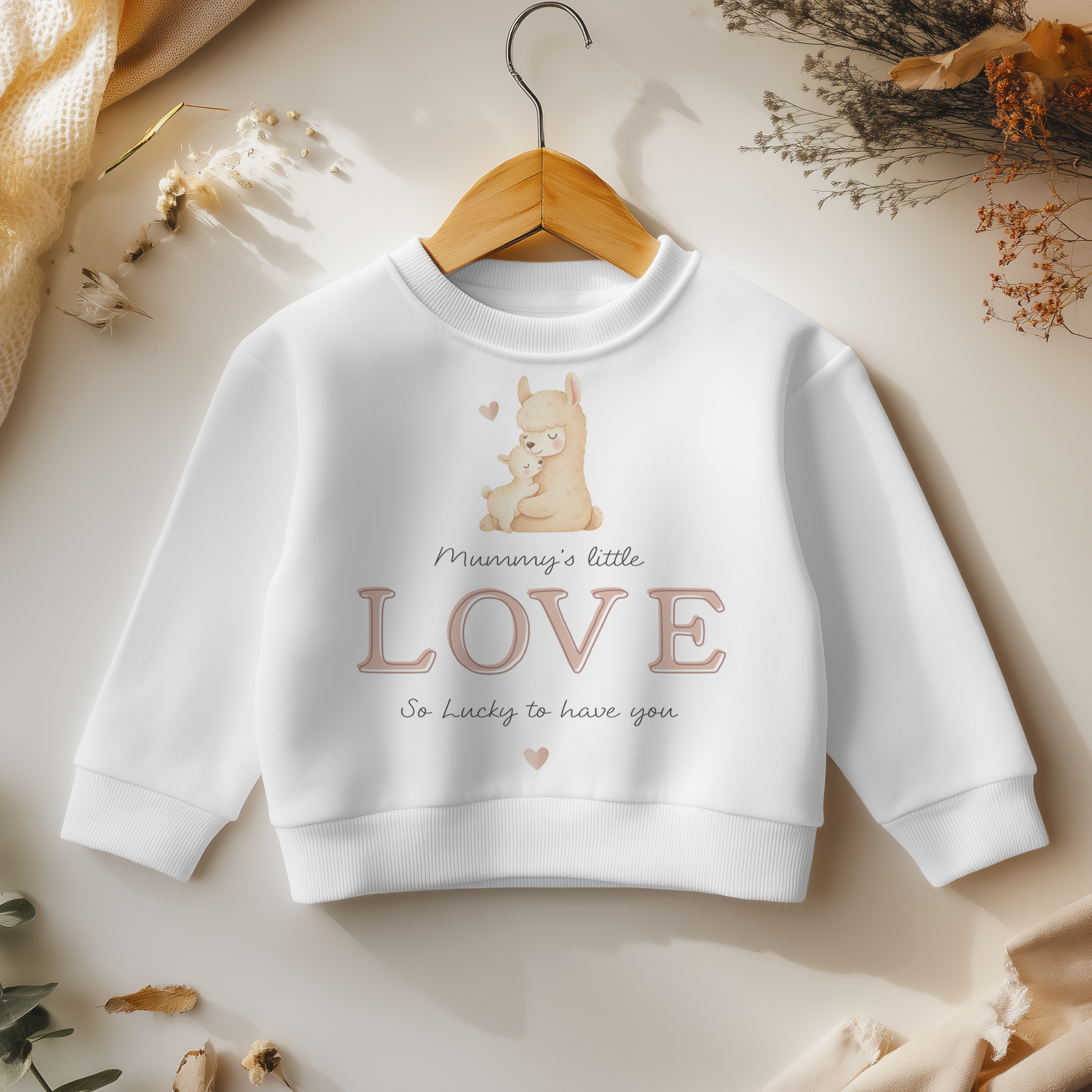 Mummy's Little Love Cute Llama Mother's Day Toddler & Kids Sweatshirt