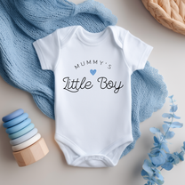 Baby Mummy's Little Boy Blue Heart Baby Bodysuit for Boys