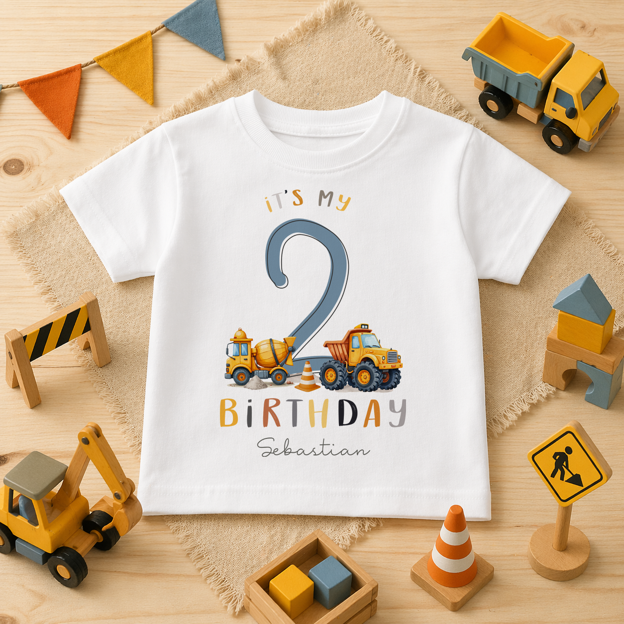 Personalised 2nd Birthday 'It's My Birthday 2' Truck Toddler T-Shirt for Boys