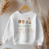 Personalised Little Lion, Tiger, Hippo, Giraffe Sweatshirt for Kids