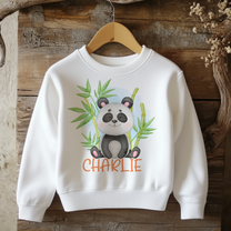 Personalised Sitting Panda with Bamboo Sweatshirt for Kids