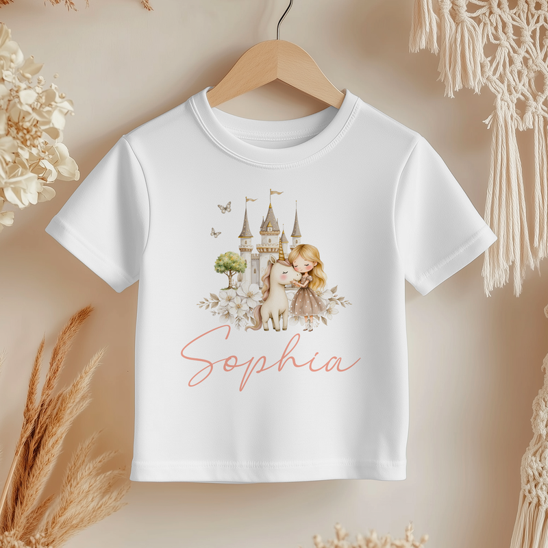 Unicorn Princess Custom Name Toddler & Kids T Shirt