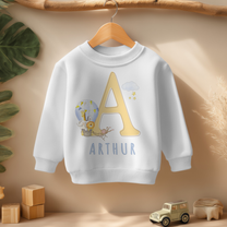 Personalised Safari Hot Air Balloon Initial Name Sweatshirt for Kids