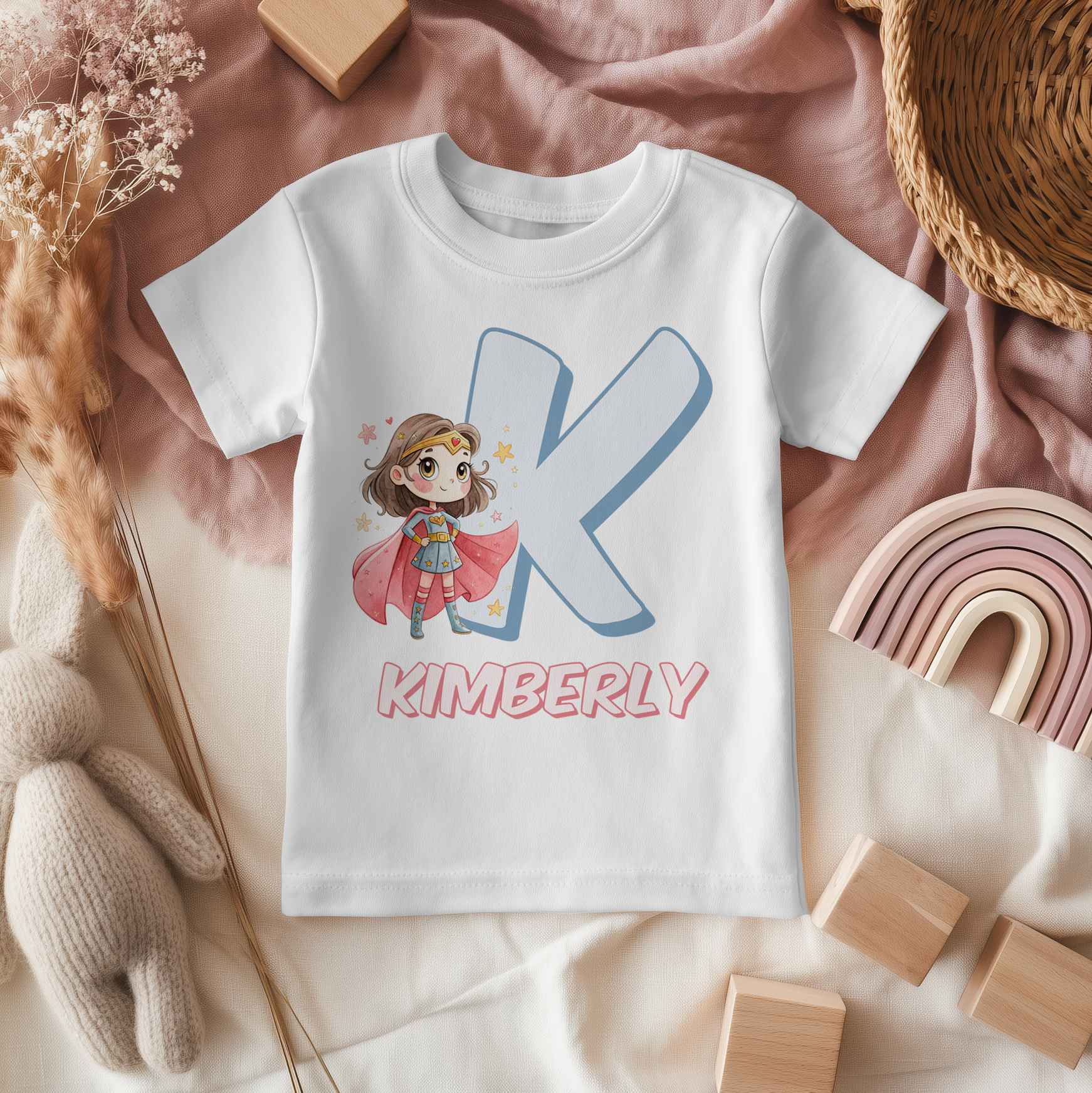 Superhero Girl Personalised Toddler & Kids T Shirt