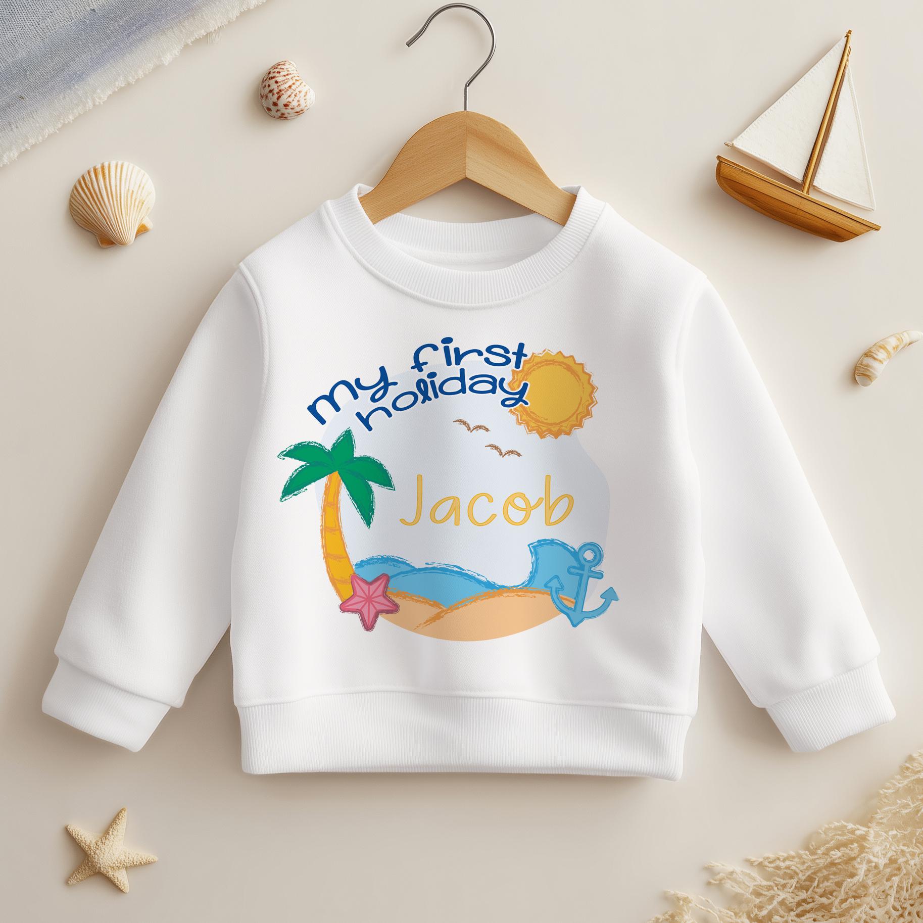 My First Holiday Personalised Toddler & Kids Sweatshirt