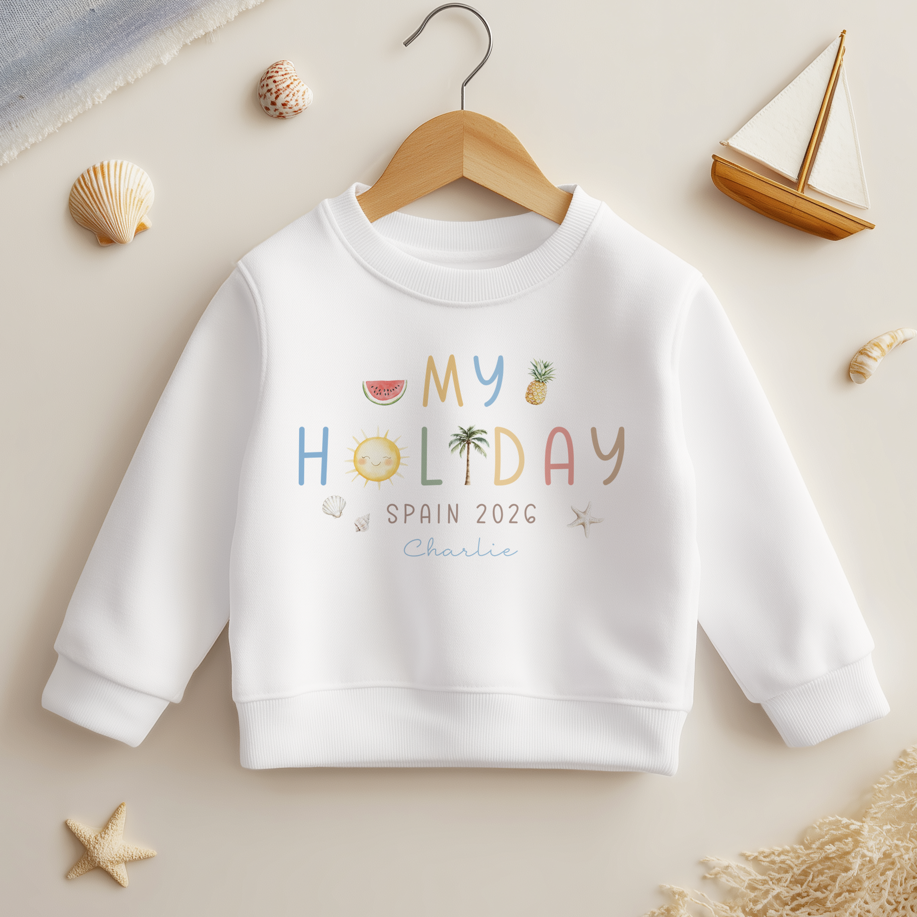 My Holiday Vacation Personalised Toddler & Kids Sweatshirt