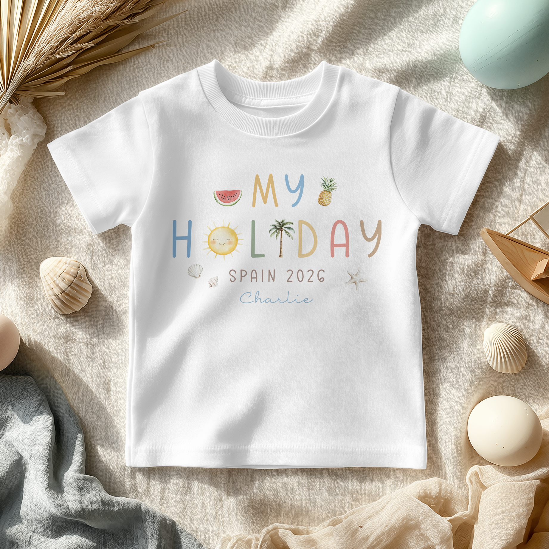 My Holiday Vacation Personalised Toddler & Kids T Shirt