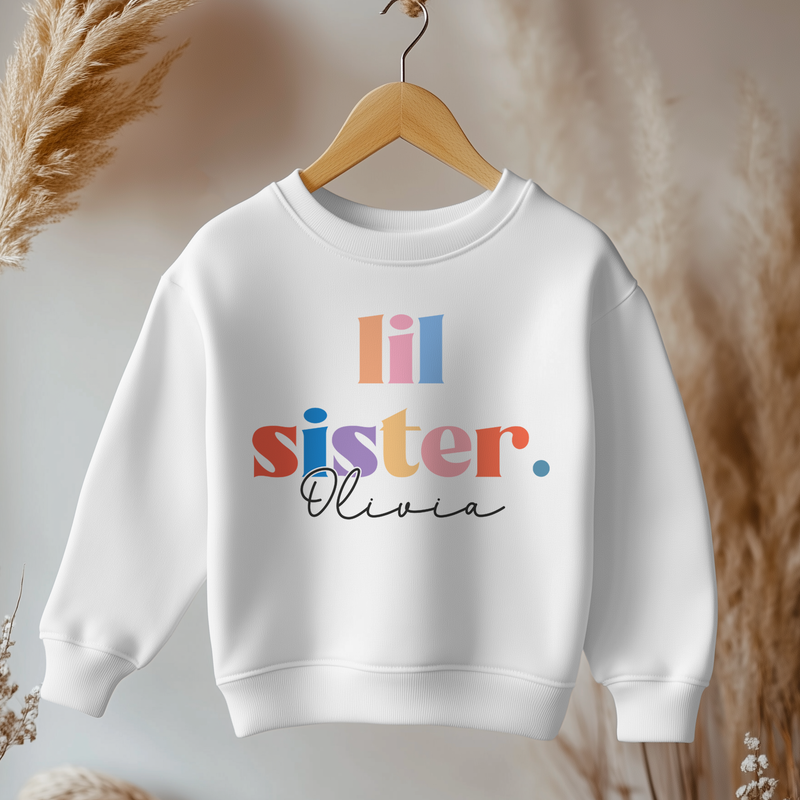 Lil/Little Sister Rainbow Colours Toddler & Kids Sweatshirt