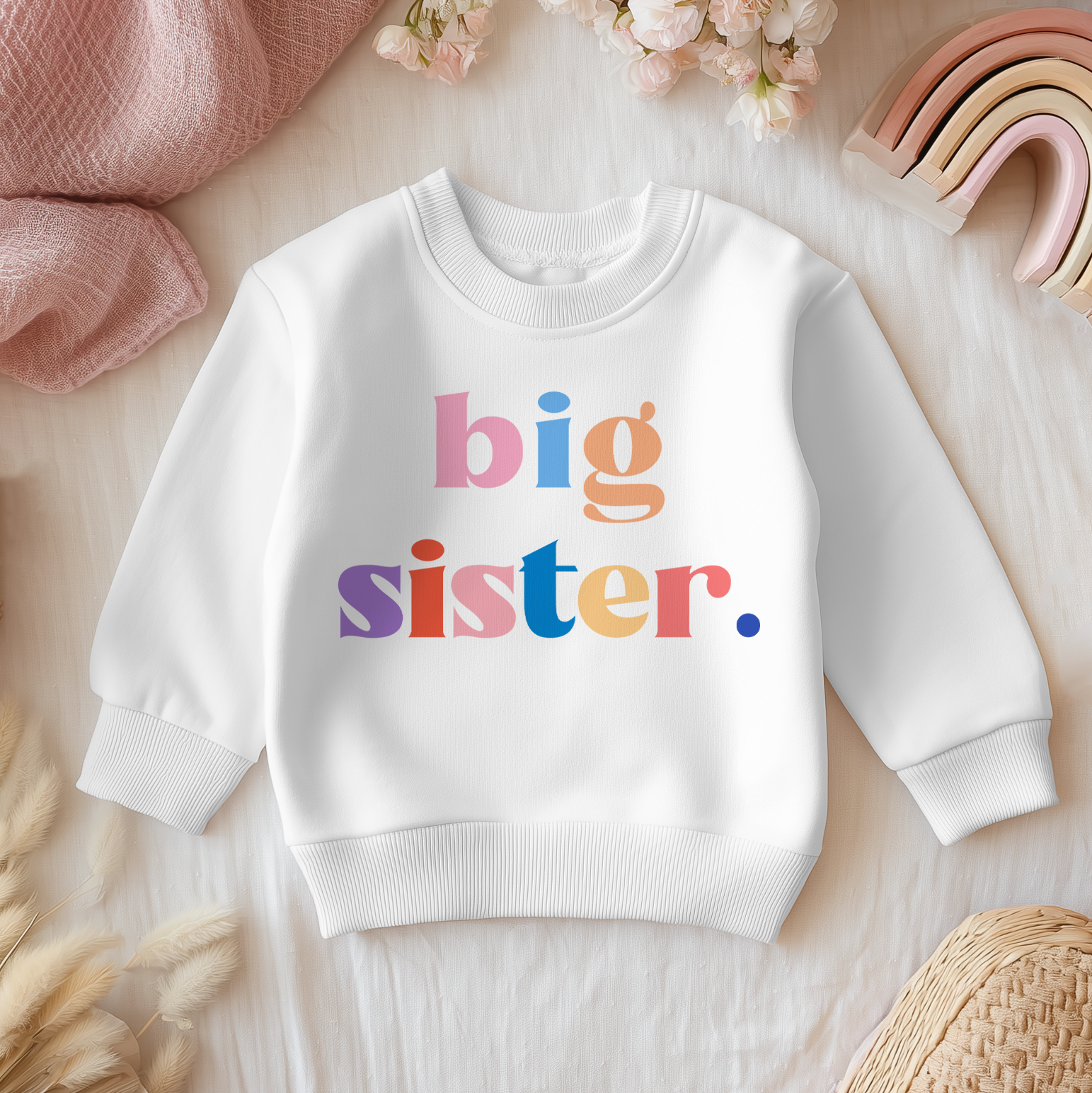 Big Sister Rainbow Colours Toddler & Kids Sweatshirt