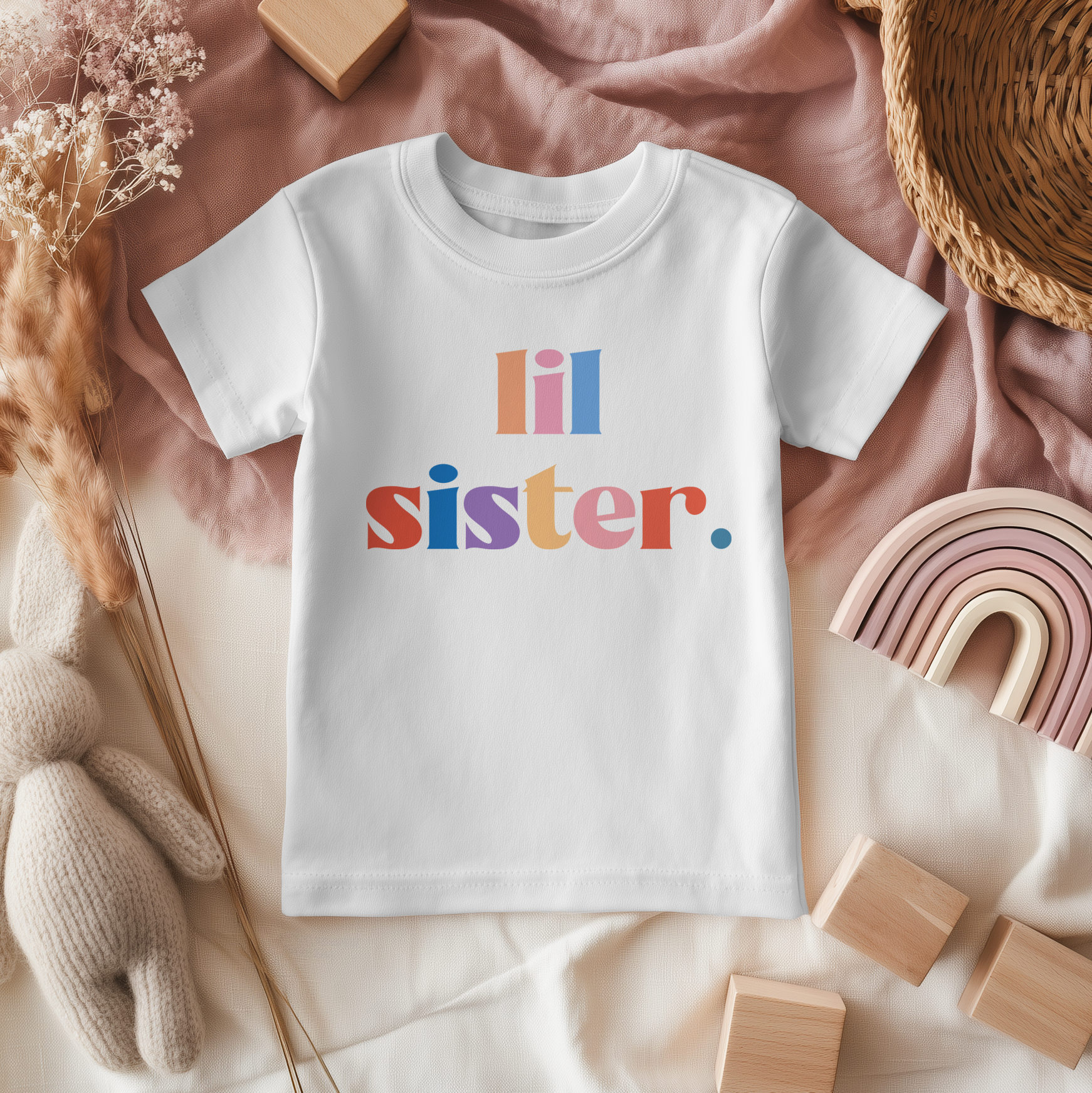 Little/Lil Sister Rainbow Colours Toddler & Kids T Shirt
