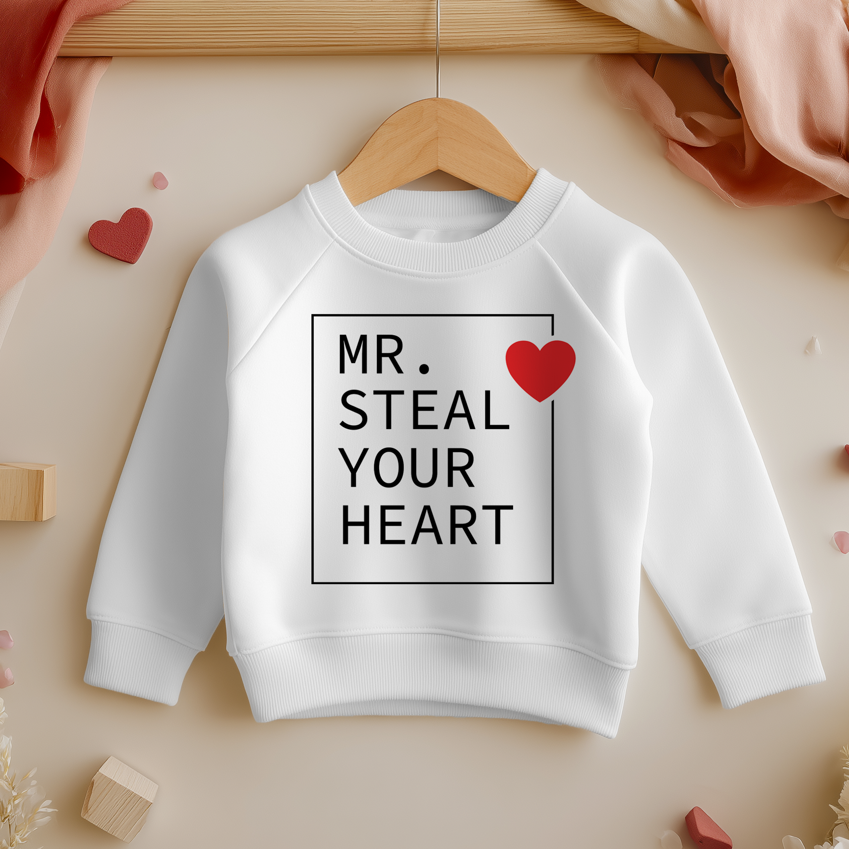 Mr Steal Your Heart Valentines Toddler & Kids Sweatshirt