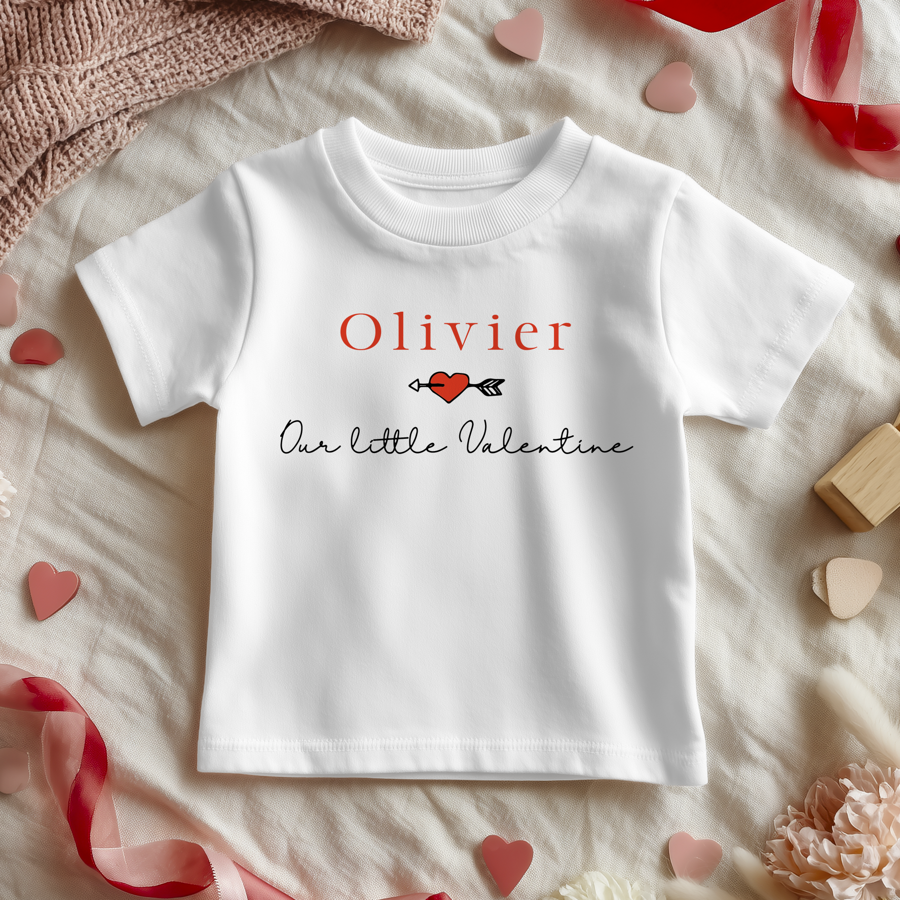 Our Little Valentine Personalised Toddler & Kids T Shirt