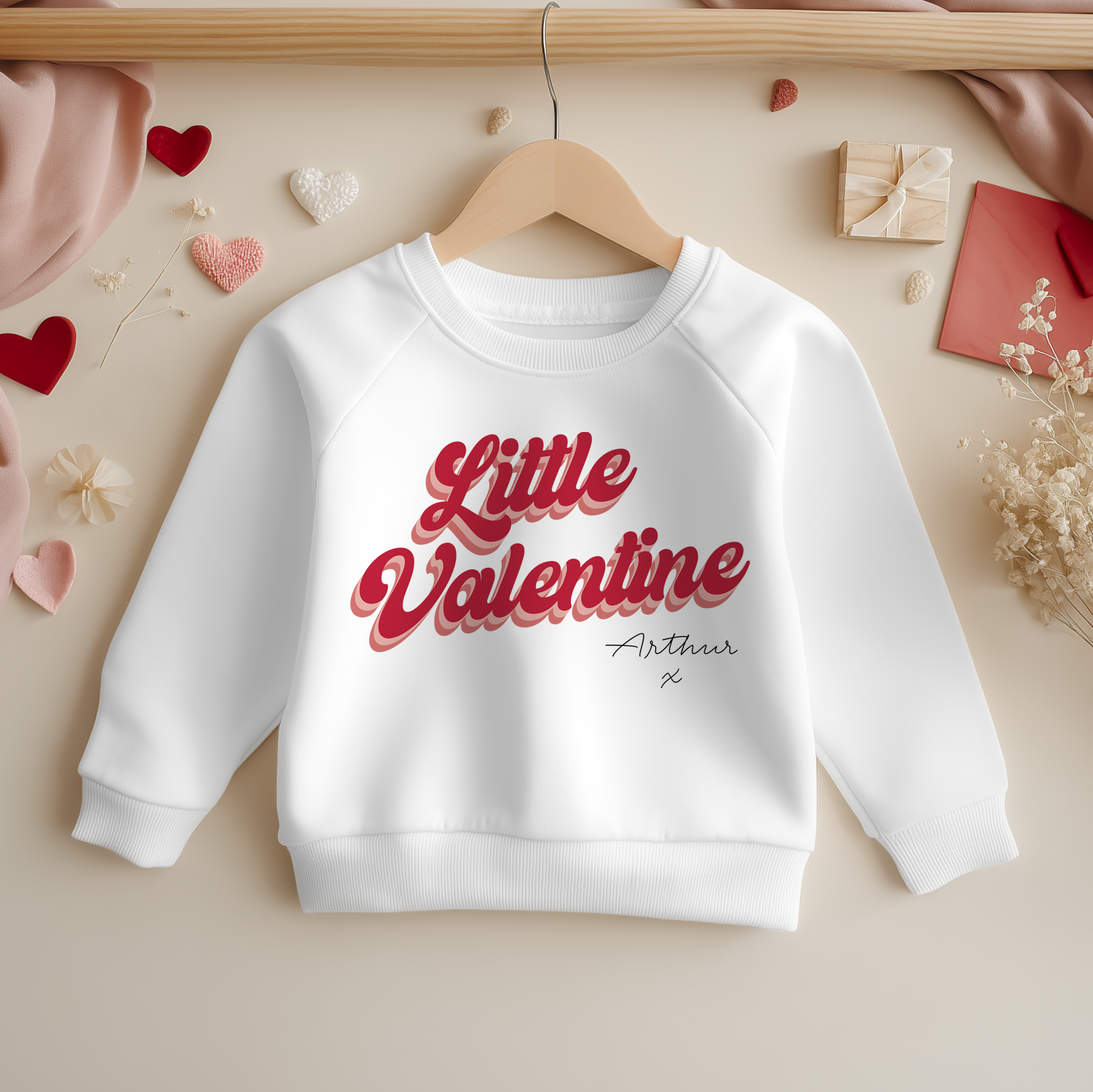 Little Valentine Personalised Name Toddler & Kids Sweatshirt
