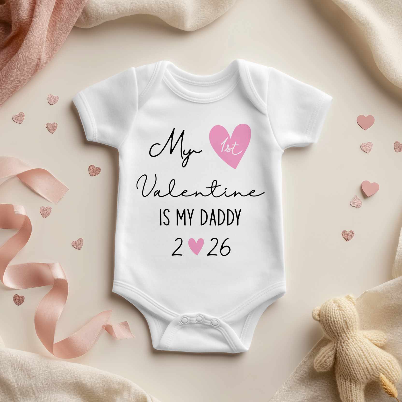 My 1st Valentine is my Daddy Baby Bodysuit