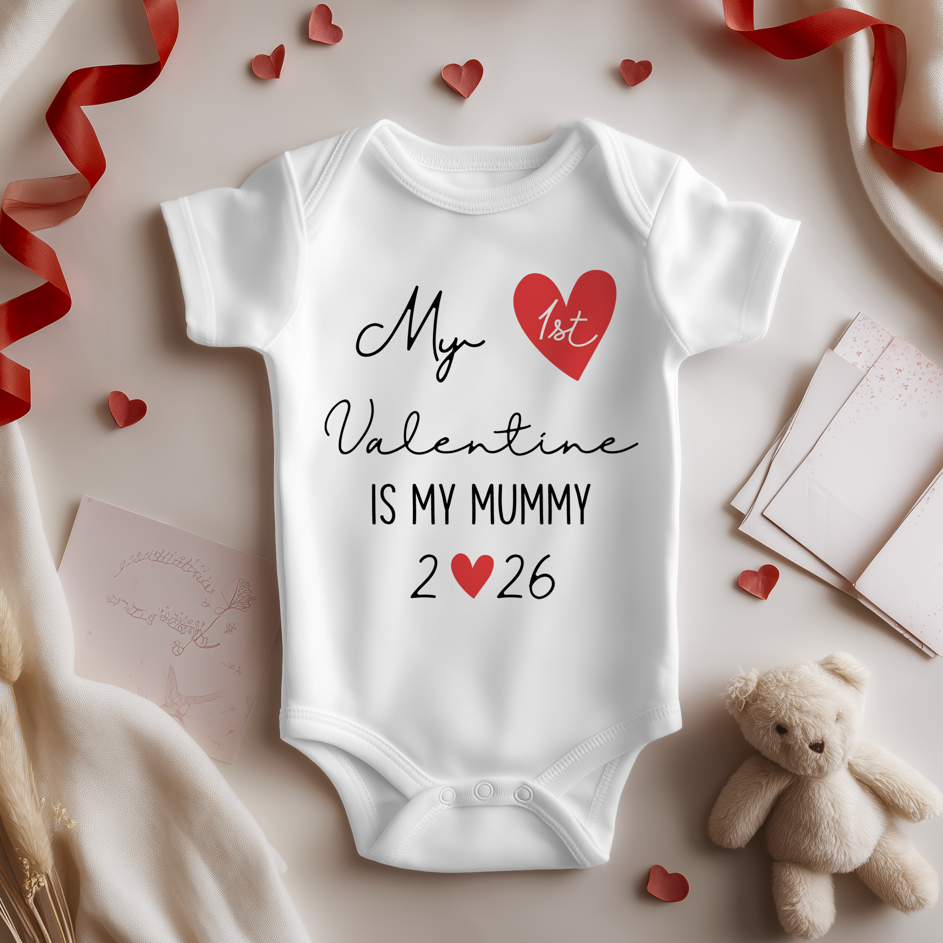 My 1st Valentine is my Mummy Baby Bodysuit