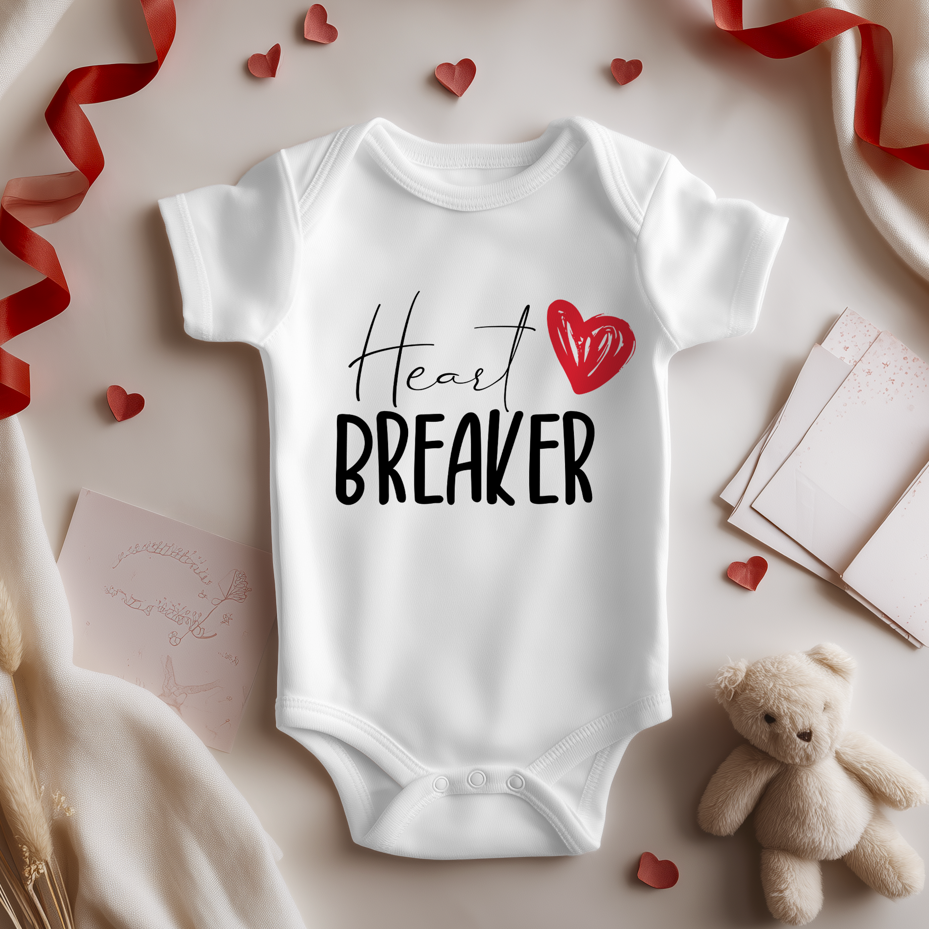 Heart Breaker Valentines Baby Bodysuit