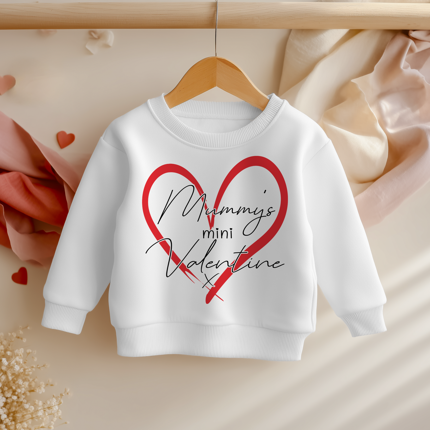 Mummy's Mini Valentine Heart Toddler & Kids Sweatshirt
