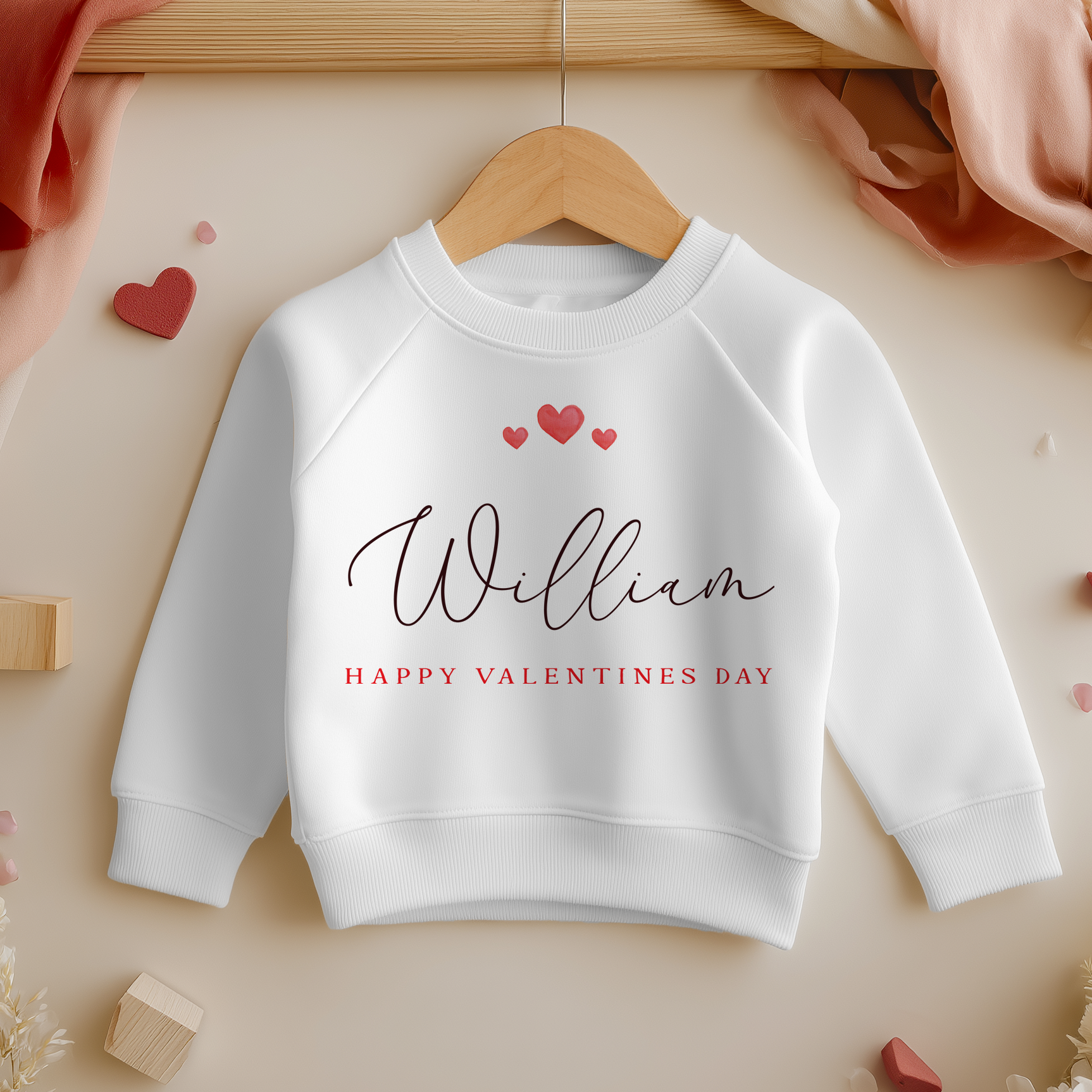 Happy Valentines Day Personalised Toddler & Kids Sweatshirt