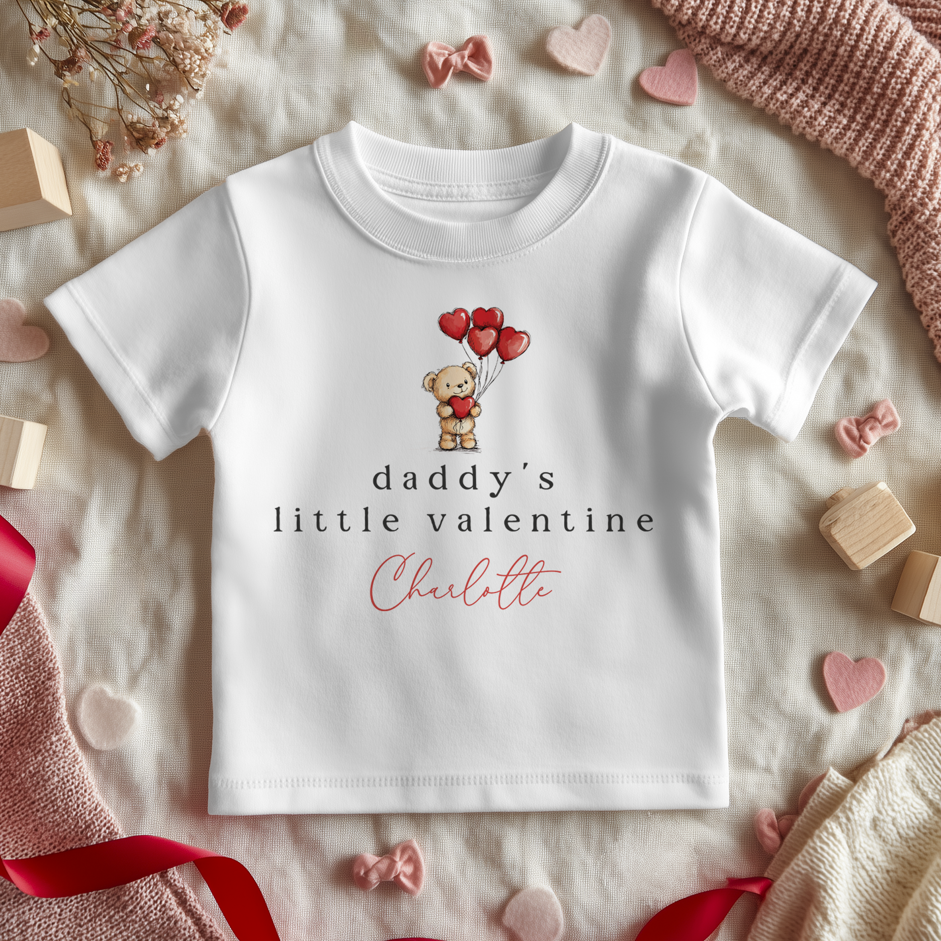 Daddy's Little Valentine Personalised Toddler & Kids T Shirt