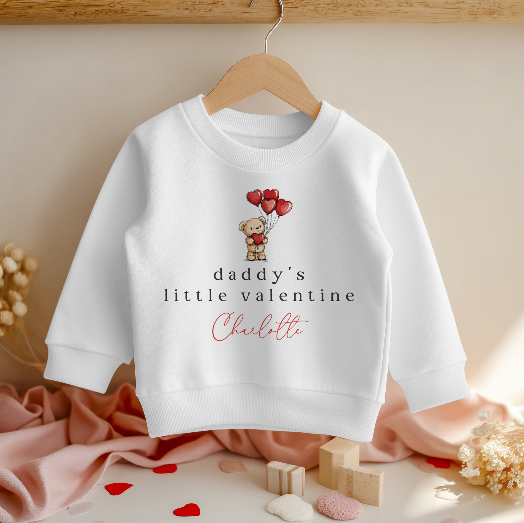 Daddy's Little Valentine Personalised Toddler & Kids Sweatshirt