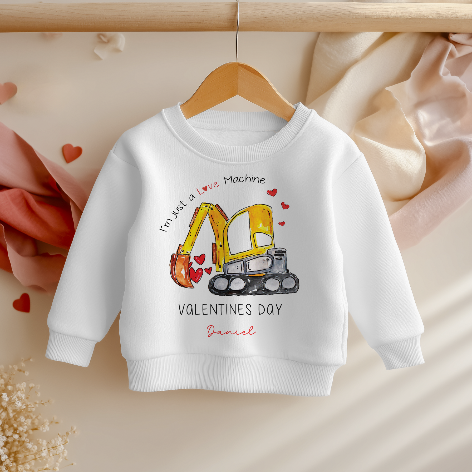 I'm Just a Love Machine Valentines Personalised Toddler & Kids Sweatshirt