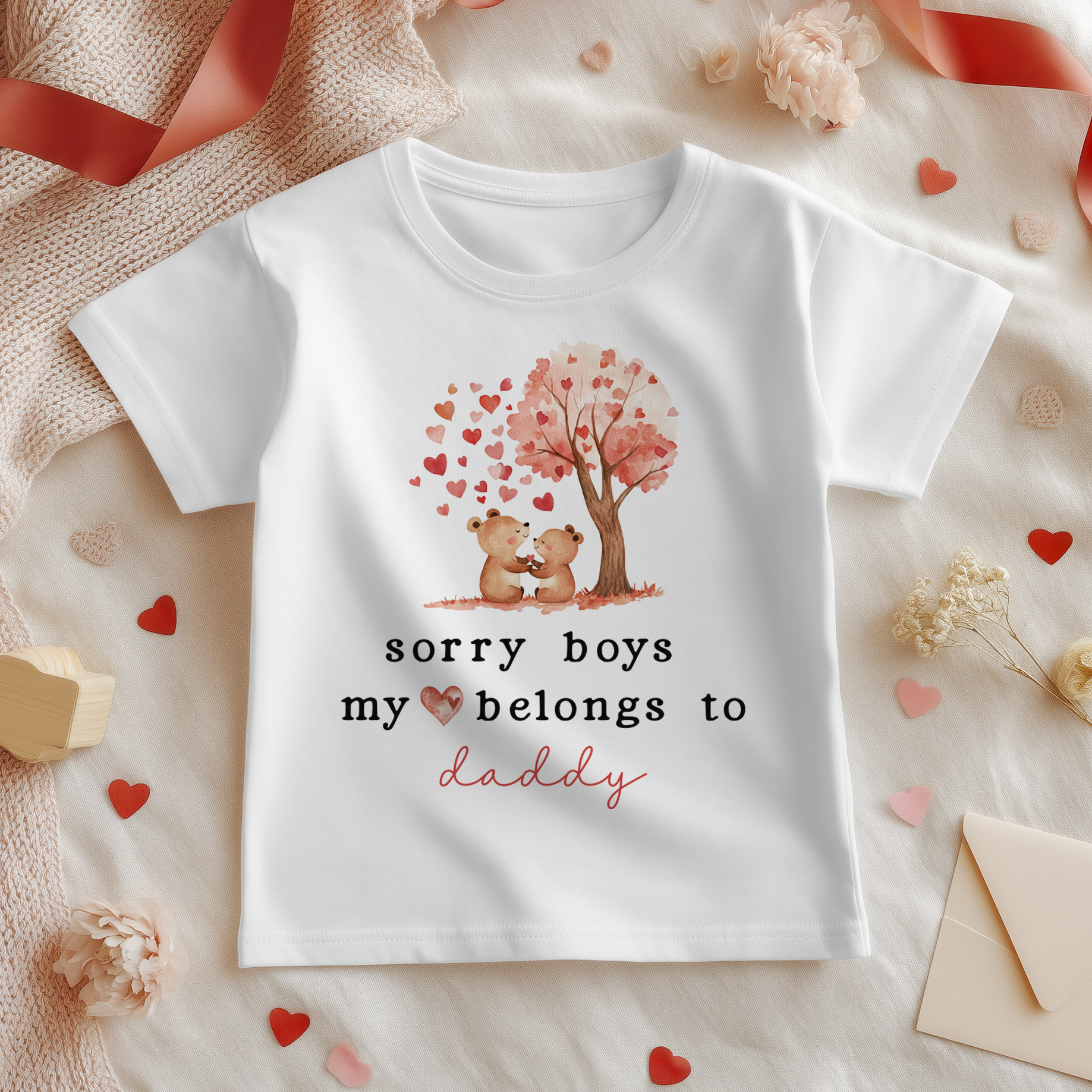 Sorry Boys My Heart Belongs to Daddy Cute Bears Toddler & Kids T Shirt