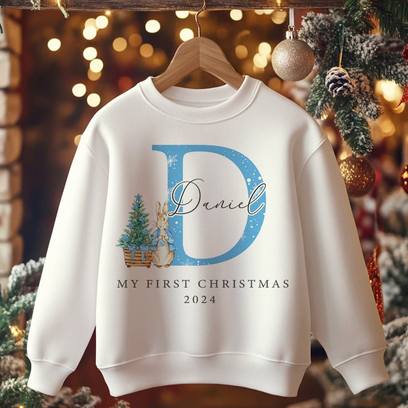 Christmas Peter Rabbit Inspired Boy Personalised Toddler & Kids Sweatshirt - Little Lili Store