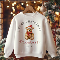 Christmas Teddy Bear Personalised Toddler & Kids Sweatshirt - Little Lili Store