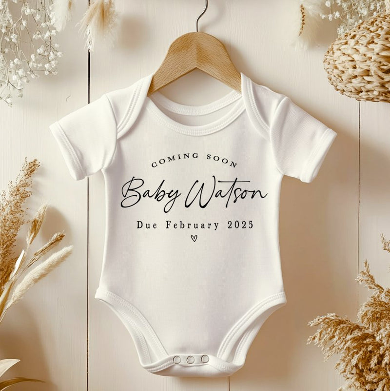 Coming Soon Personalised Minimalistic Baby Bodysuit - Little Lili Store