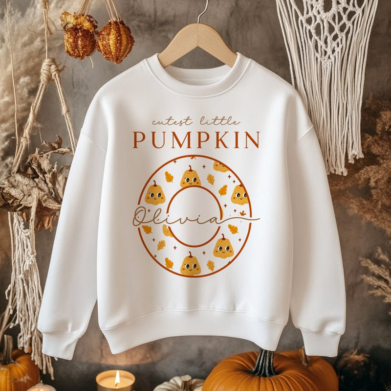 Cutest Little Pumpkin Halloween Personalised Toddler & Kids Sweatshirt - Little Lili Store
