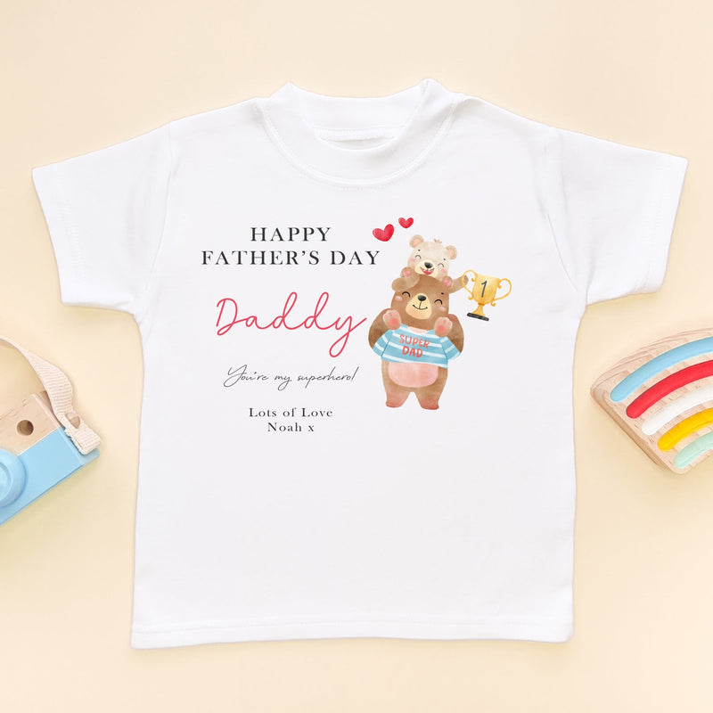 Daddy You're My Superhero Father's Day Personalised Toddler & Kids T Shirt - Little Lili Store (9117245899032)