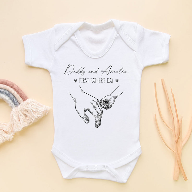 First Father's Day Personalised Baby Bodysuit - Little Lili Store (6547771326536)