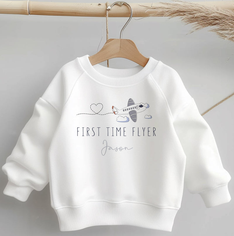 First Time Flyer Personalised Name Toddler & Kids Sweatshirt - Little Lili Store