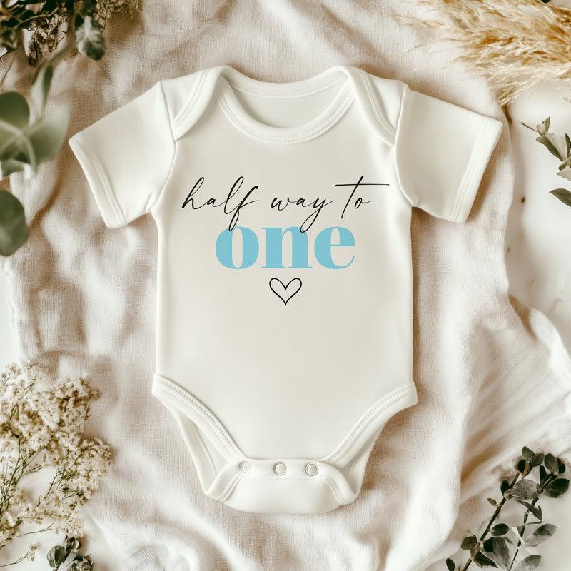 Half Way to One Boy Baby Bodysuit - Little Lili Store