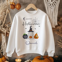 Halloween Ghost Witch Personalised Toddler & Kids Sweatshirt - Little Lili Store