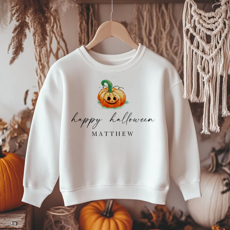 Halloween Pumpkin Personalised Toddler & Kids Sweatshirt - Little Lili Store