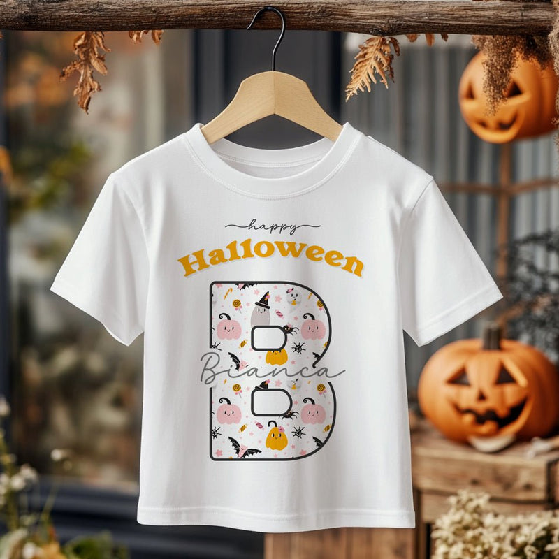 Halloween Theme Pattern Personalised Toddler & Kids T Shirt - Little Lili Store