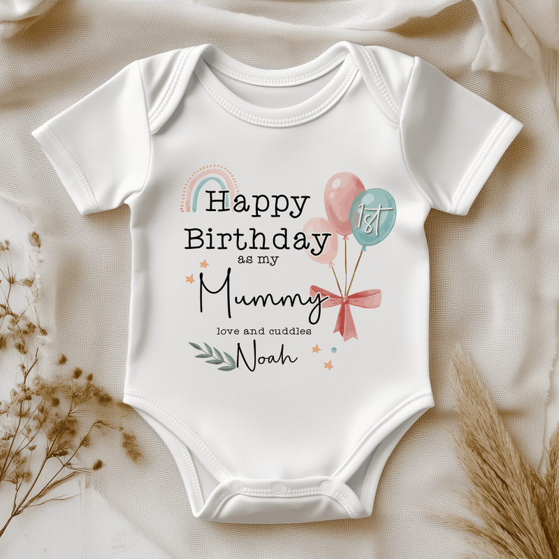 Happy 1st Birthday As My Mummy Personalised Baby Bodysuit - Little Lili Store