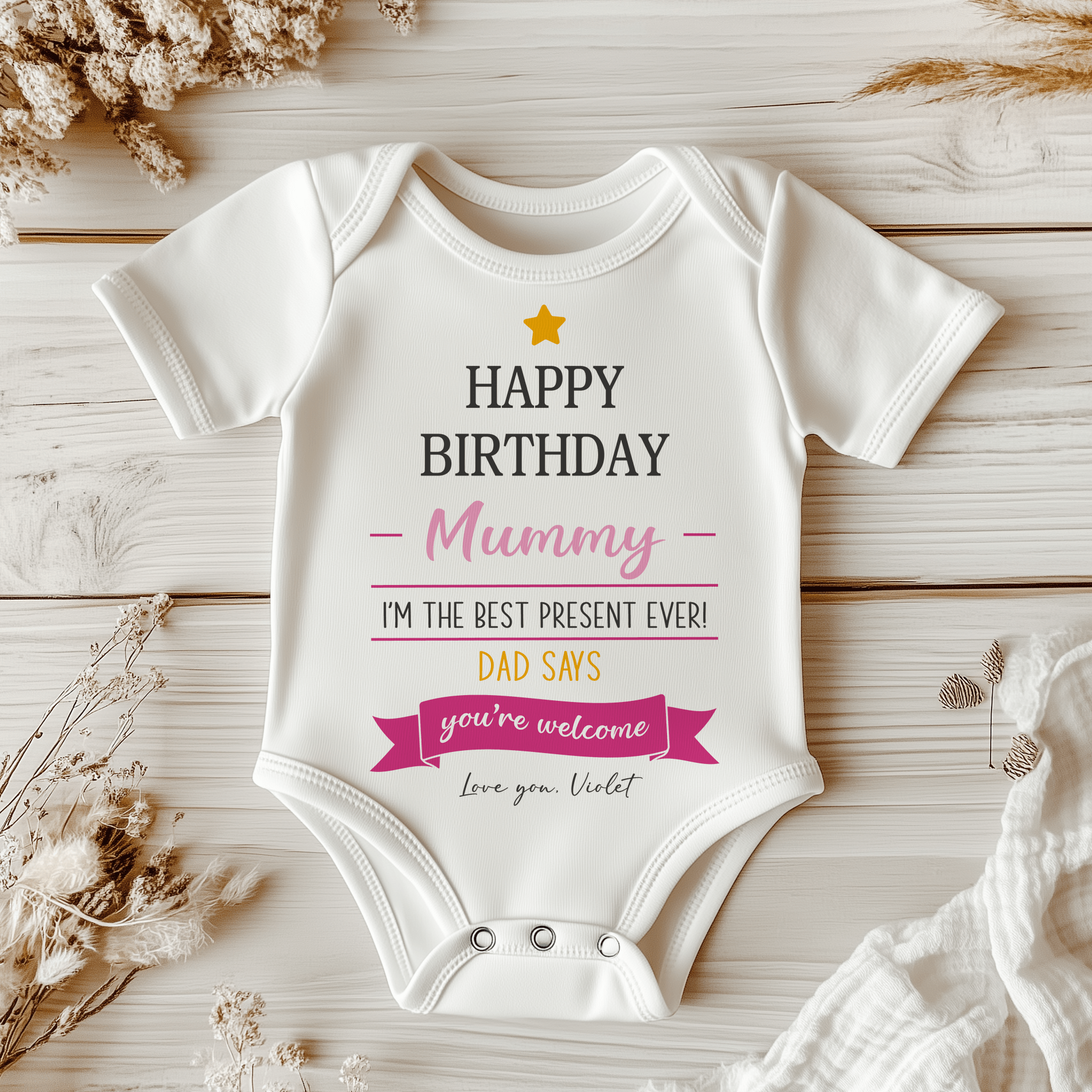 First Birthday Outfit Girl Happy Birthday Mummy Baby Grow 1st