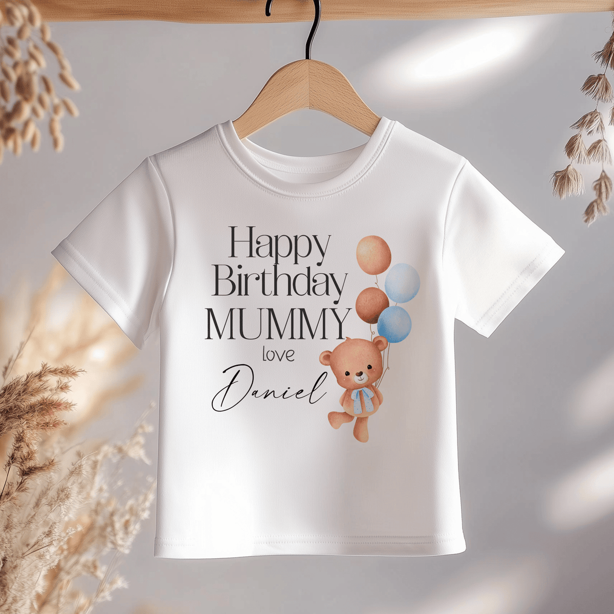 Happy Birthday Mummy Teddy Bear Boy Personalised Toddler & Kids T Shirt - Little Lili Store