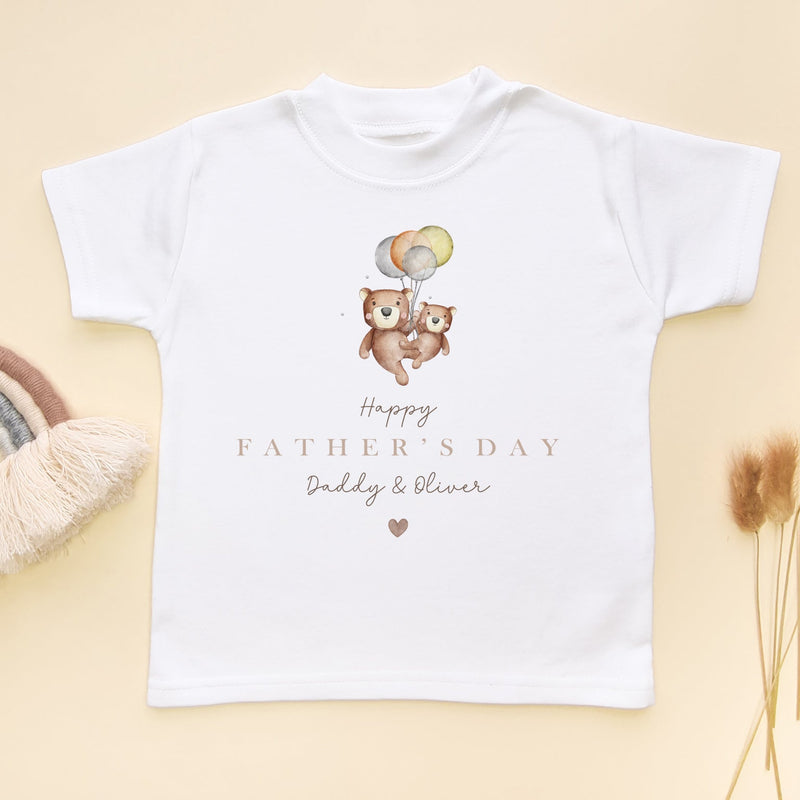 Happy Father's Day Cute Bears Personalised Toddler & Kids T Shirt - Little Lili Store (9117247045912)