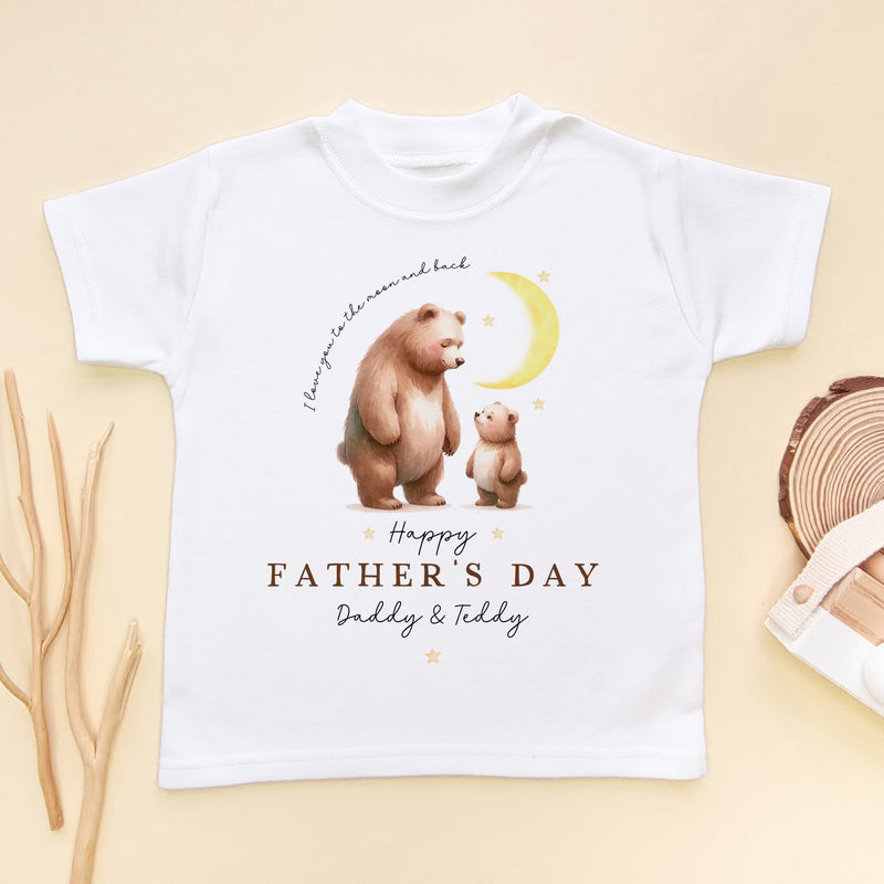 Happy Father's Day Daddy Bear Personalised Toddler & Kids T Shirt - Little Lili Store (9117243670808)