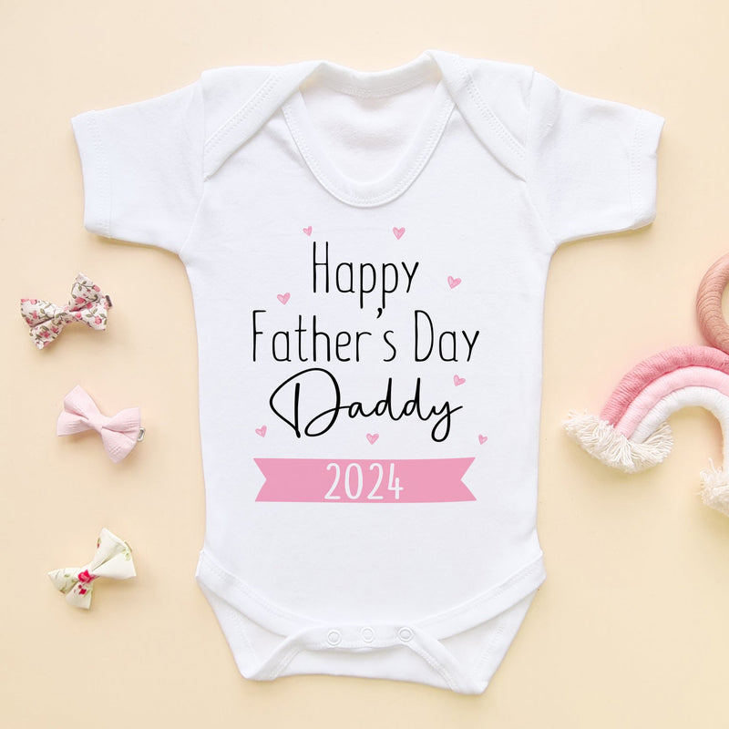 Happy Father's Day Daddy (Girl) Baby Bodysuit - Little Lili Store (6547771654216)